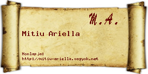 Mitiu Ariella névjegykártya